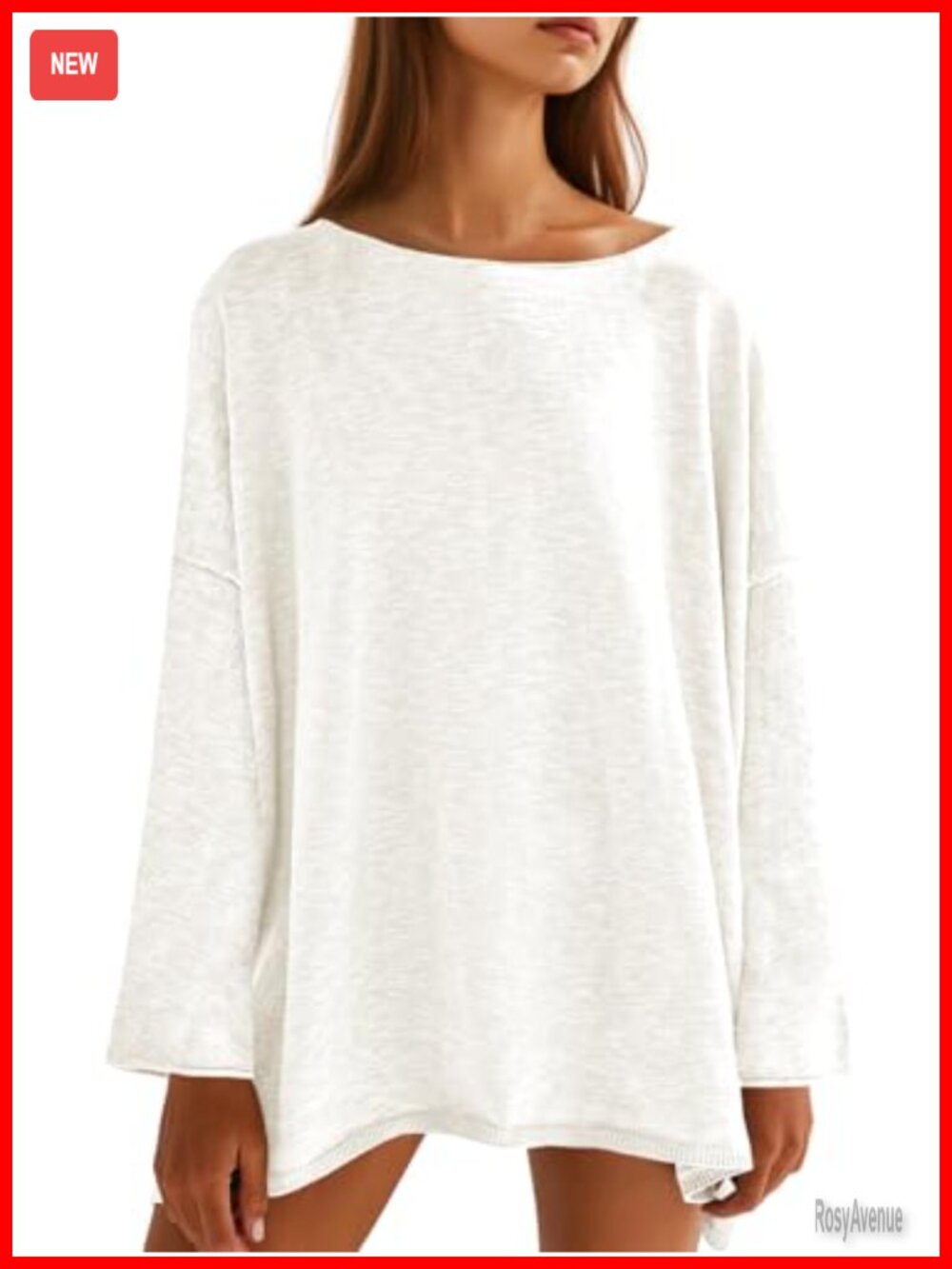 Oversized Long Sleeve Knit Tunic Top Lightweight Sweater